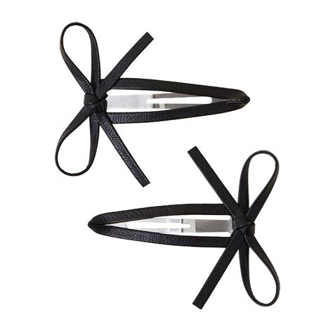 Accessorize London Women Black Bow Tic Tac Hair Clips Set Of 2 ...