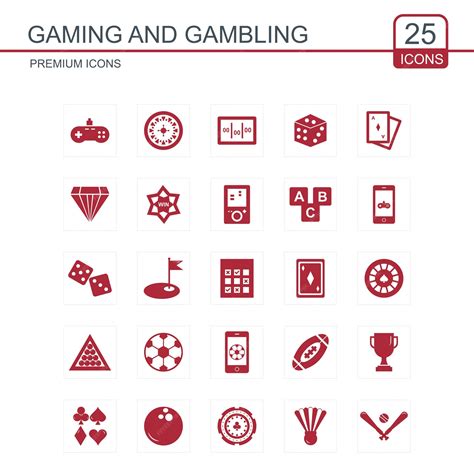 Gambling icon set | Premium Vector