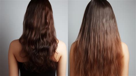 3d rendering of before and after nourish hair of shampoo or serum ...