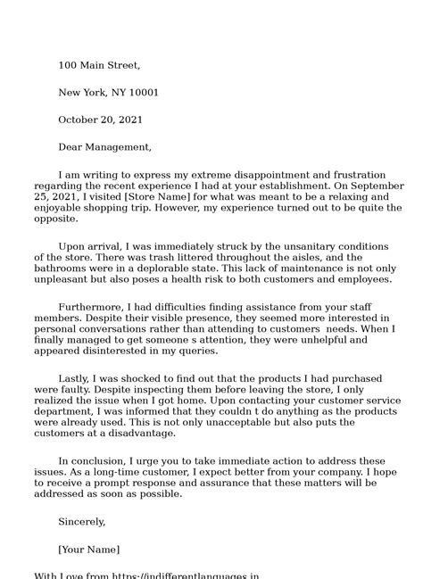 2 Examples of Sample Letter Of Complaint To Management
