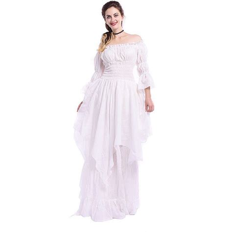Buy Women's Medieval Victorian Dress Puff Sleeve High Low Ball Gown ...