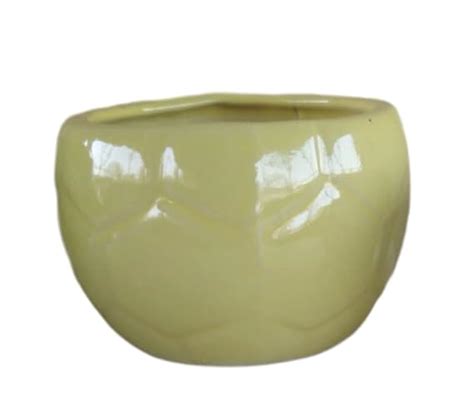 Yellow Ceramic Football Planter - Size 6 inch, Only Pot, Plant not ...