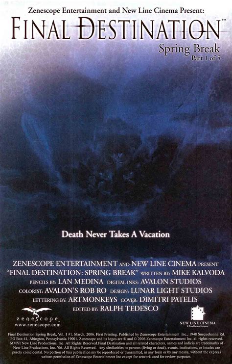 Read online Final Destination Spring Break comic - Issue #1