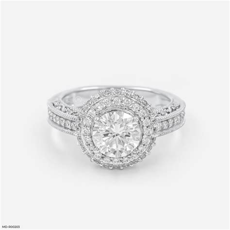 The Vintage Halo Ring 14K Rose Gold – Maiora Diamonds