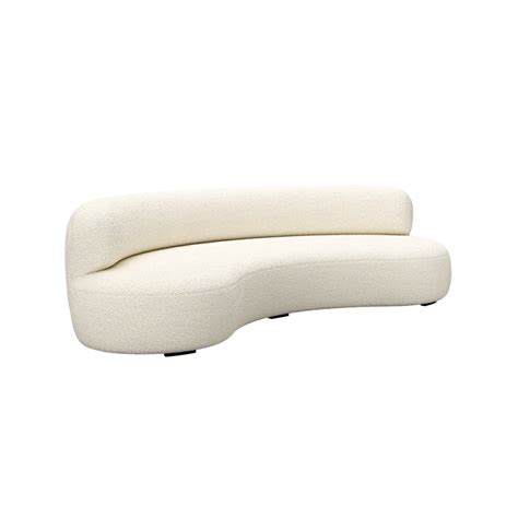Ivory Sofa with Curved Design and Plush Comfort | Khenshu