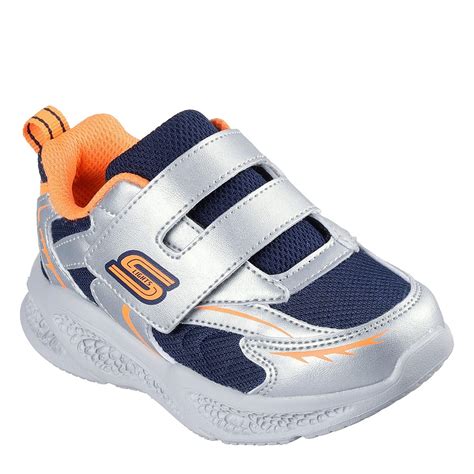 Skechers | Kids' Meteor Lights Leather Light Up Trainers | Leather ...