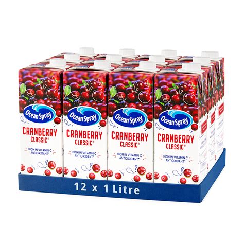 Buy Ocean Spray Classic Cranberry Juice Drink, 1L Carton (12-Pack ...