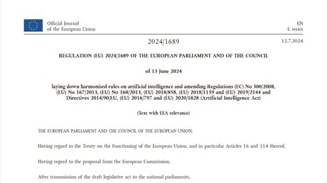 Regulation - EU - 2024/1689 - EN - EUR-Lex Aesthetic
