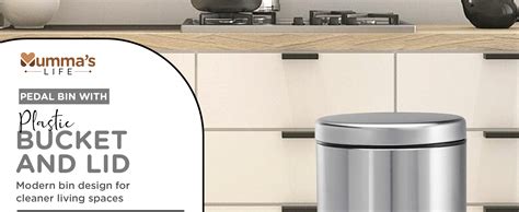 Mumma's LIFE Stainless Steel dustbin for bathroom with lid | Steel ...