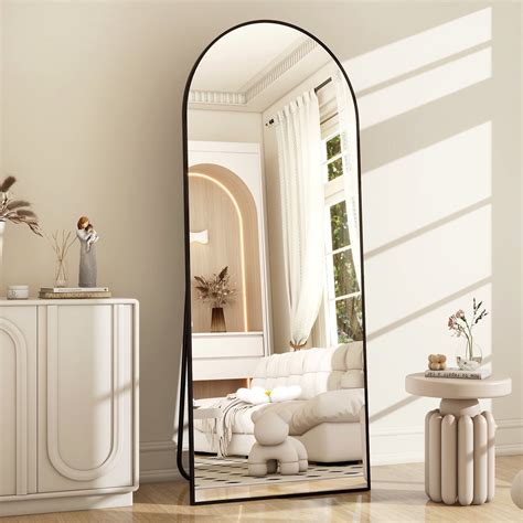 BEAUTYPEAK 64"x 21" Full Length Mirror Arched Standing Floor Mirror ...
