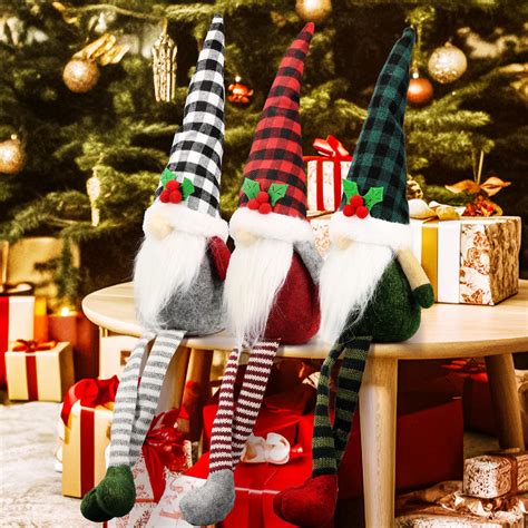 Christmas Gnomes Decorations LED Light Handmade Swedish Tomte Gnomes ...