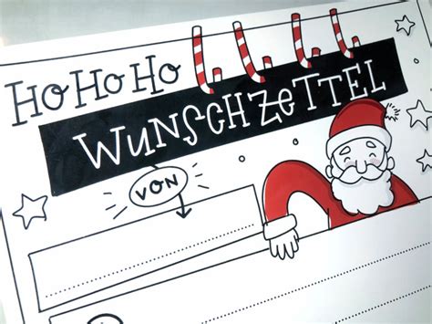 Wunschzettel Weihnachten Vorlage - Sketchnote Love