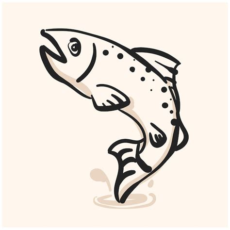 Einfaches Fisch-Doodle. Hochwertiges Doodle-Line-Art-Doodle für mobile ...