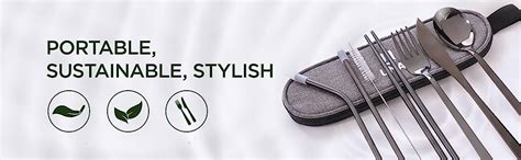 UMAI Portable 8-Piece Stainless Steel Food-Grade Utensil Set - Travel ...