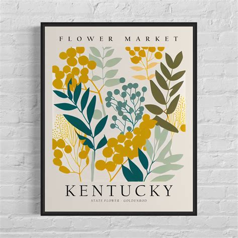 Kentucky State Flower, Kentucky Flower Market Art Print, Goldenrod 1960 ...