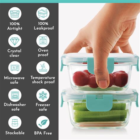 Buy Magnus Glock Solid Glass Lunch Box with Flat Pouch, 2 Square ...