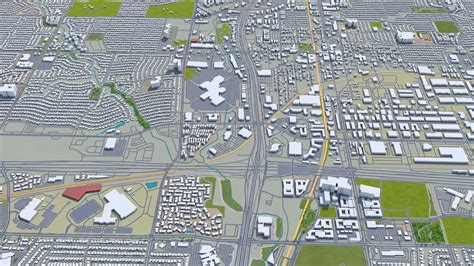 Plano city Texas USA 3d model 40km - FlippedNormals