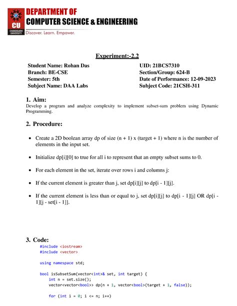 Daa 2 - No des - DEPARTMENT OF COMPUTER SCIENCE & ENGINEERING ...