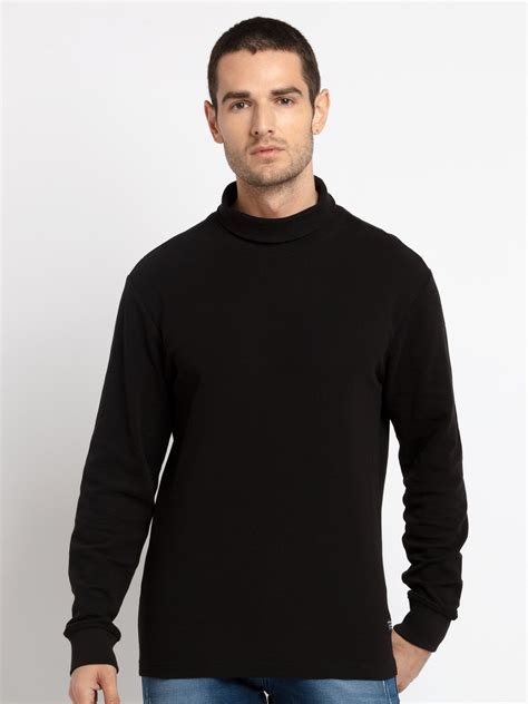 Buy Men's TurtleNeck BLACK T Shirt Online | Status Quo