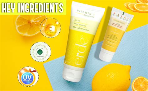 ERDE Vitamin C Sunscreen I SPF 50 with PA++++ I sunscreen for women ...