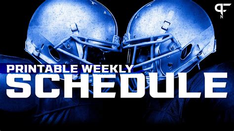 Printable NFL Weekly Schedule (Updated 2024)