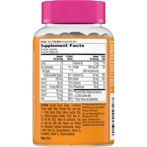 One A Day Teen Women's VitaCraves Multivitamin 60 Gummies