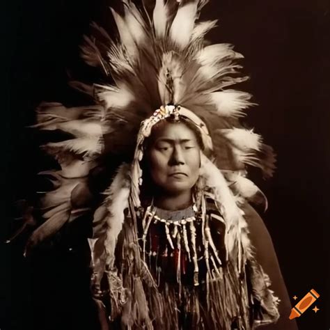 Sioux native americans dancing in a circle with feather headdresses on ...