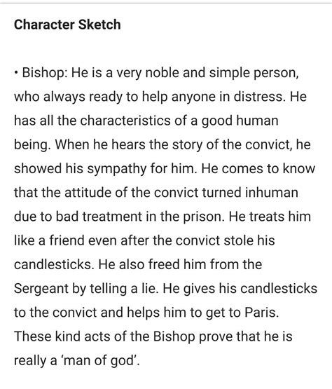 Character sketch of bishops in bishop candle stick - Brainly.in