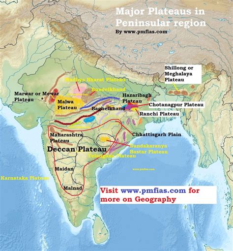 Peninsular plateau on India physical map - Brainly.in