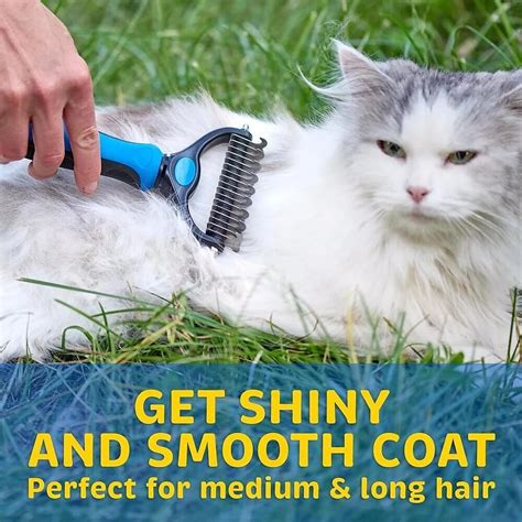 Pet Grooming Brush - Double Sided Shedding and Dematting Undercoat Rake ...
