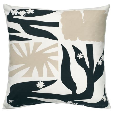 DRABOR cushion cover, black/light beige, 50x50 cm (20x20") - IKEA