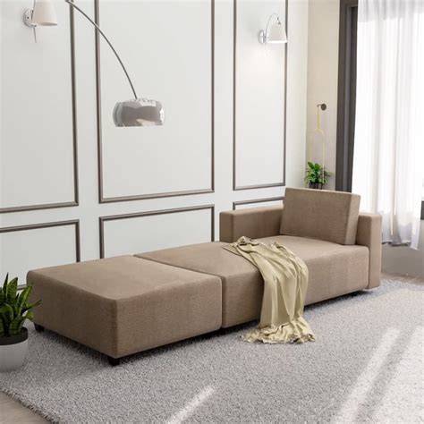 Casacomfort Hailona 3 Seater Fabric Corner Lounger Sofa (Camel ...