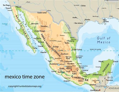 Mexico Time Zone Map | Printable Map of Mexico Time Zones