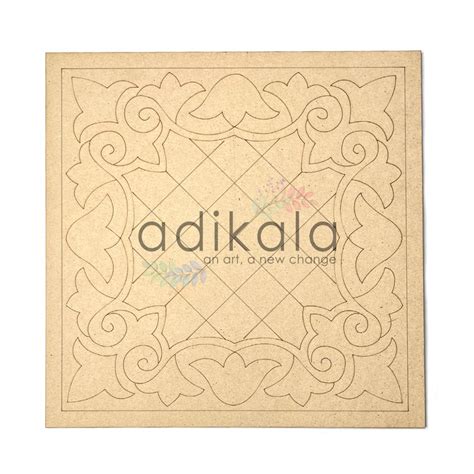 Square Mandala Engraved Jali Design Wall Planque Base For Lippon Art ...