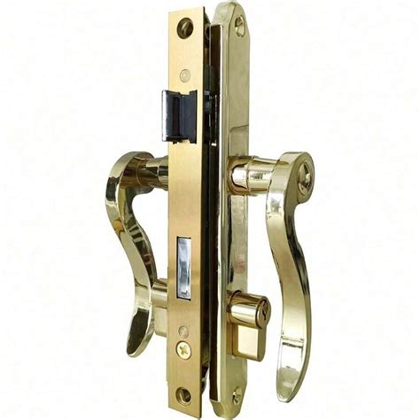 Hinged Patio Door System With Lever Handle Mortise Lock Set Brass ...