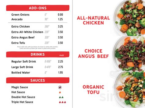 Flame Broiler menu in Los Angeles, California, USA