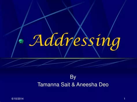 Image result for Define Addressing