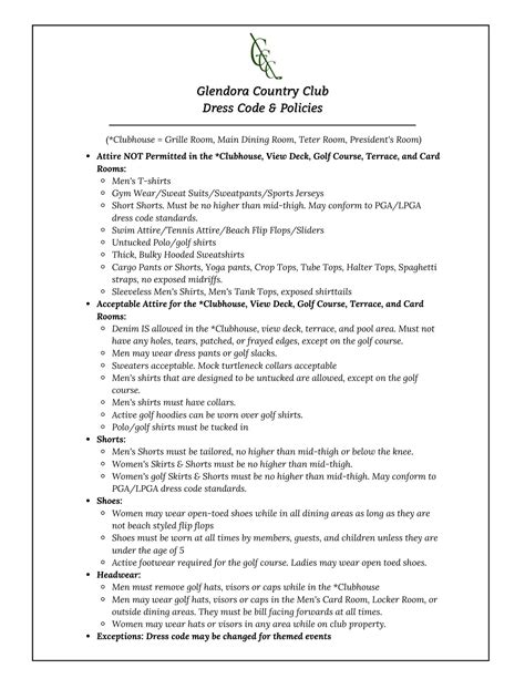 Guest Information - Glendora Country Club