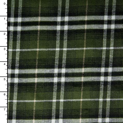 Cali Fabrics | Olive, Green, and White Plaid Flannel