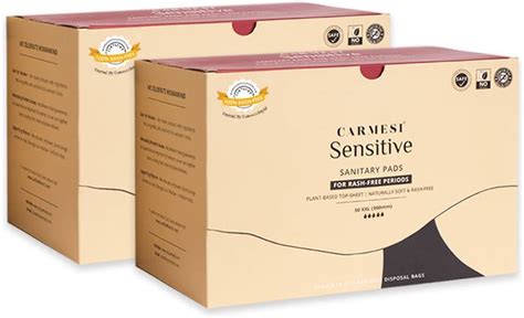 carmesi Sensitive - Sanitary Pads for Rash-Free Periods (60 XXL ...