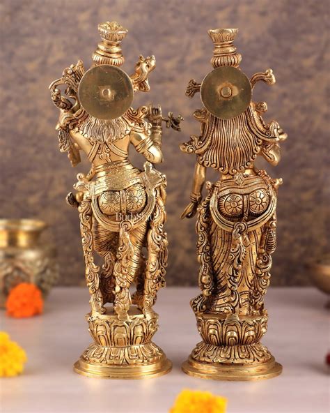 Buy Brass Superfine Radha Krishna Statues 14 inch – Budhshiv.com