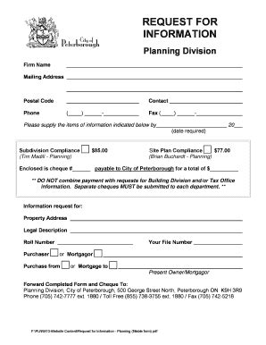 Fillable Online peterborough Please supply the items of information ...