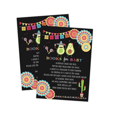 Fiesta Mexican Baby Shower Book Request Cards, Neutral Baby Shower ...