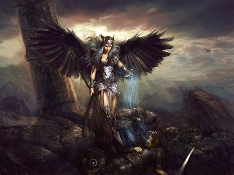 Epic Angel Warrior: Fantasy HD Wallpaper of Divine Battle by Pablo ...