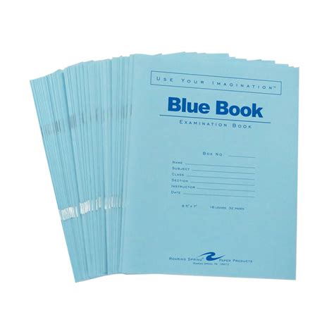 Amazon.com : ROARING SPRING Exam Blue Books, 50 Pack, 8.5" x 7", 16 ...