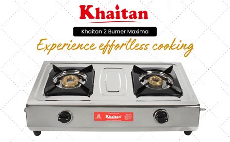 Khaitan 2 Burner MAXIMA Stainless Steel Manual Ignition LP Gas Stove ...