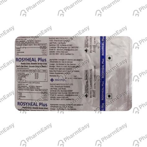 Buy Rosyheal Plus Strip Of 10 Tablets Online at Flat 15% OFF | PharmEasy