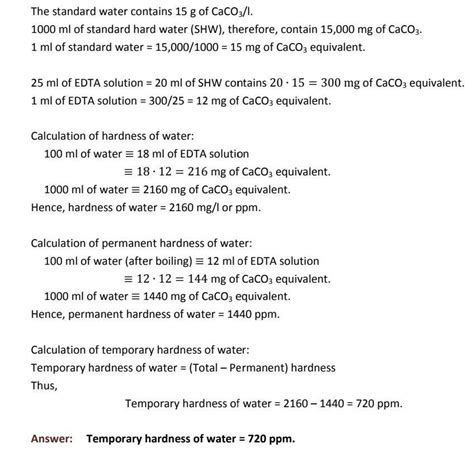 20 mlofstandard caco3 (15 g / litr) solution requiredEDTA of solution ...
