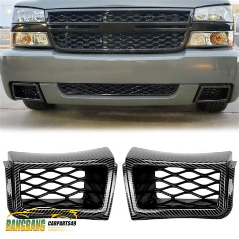 SS-Style Carbon Air Duct Front Bumper Caliper 2PC FIT 03-07 CHEVY ...