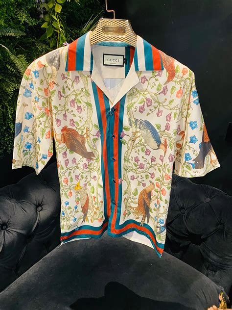 GUCCI || Camp Collar Printed Silk Shirt – FASHION MYST